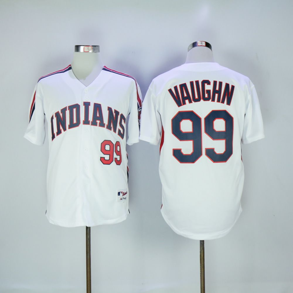 Men Cleveland Indians 99 Vaughn White Throwback MLB Jerseys1